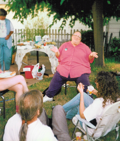 August 31, 1997 - At Cyndi's & Michael's housewarming party in Oakland, CA. Teal is in center, with Wolf and Mou looking on