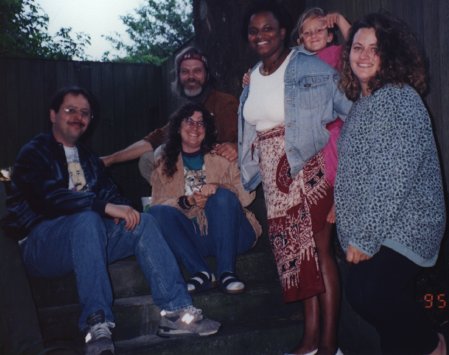 Group in back yard at Rainbow House