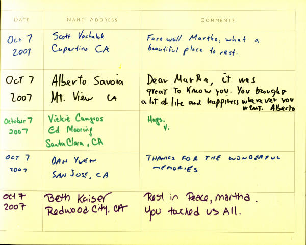 Guest book page 1