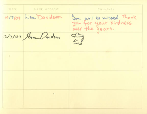 Guest book page 7