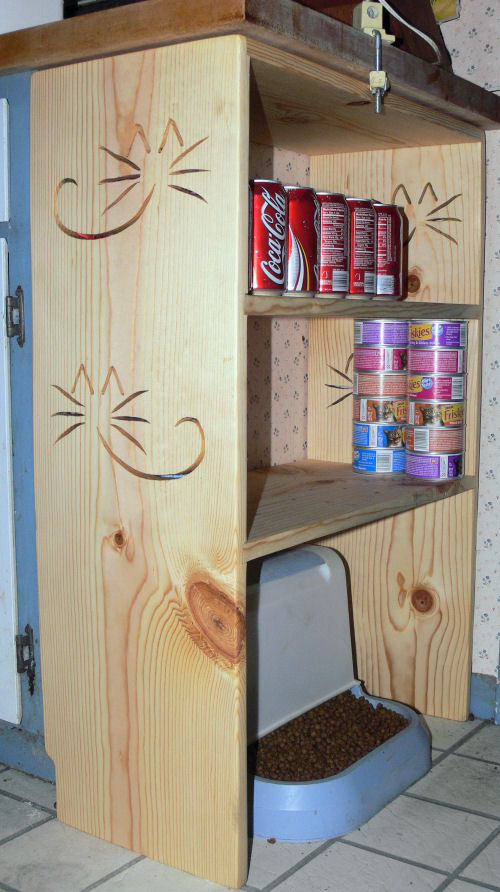 GhostWolf's Wood Work Cat Food Shelf
